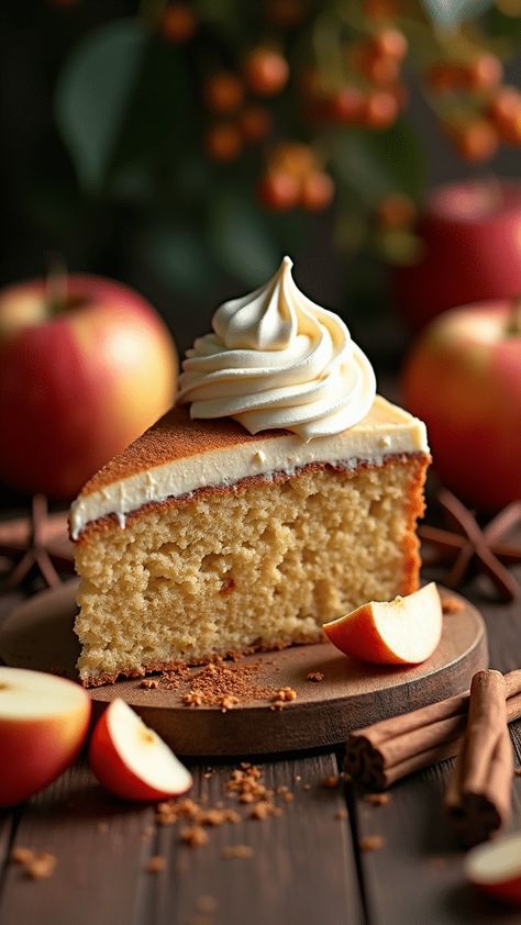 Spiced Apple Cider Cake with Cream Cheese Frosting Fall Cake Flavors, Apple Cider Cake, Cider Cake, Creamy Frosting, Creamy Pudding, Spiced Apple Cider, Cake With Cream Cheese Frosting, Fall Cakes, Decadent Cakes