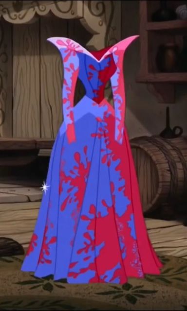 Aurora’s formal dress, splotched with both pink and blue. Aurora Pink And Blue Dress, Blue Aurora Dress, Sleeping Beauty Pink And Blue Dress, Sleeping Beauty Painting, Aurora Blue Dress, Aurora Sleeping Beauty Dress, Disney References, 2d Disney, Princess Aurora Dress