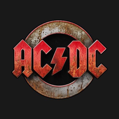 A high-voltage design celebrating AC/DC, capturing their electrifying energy and hard rock legacy, featuring bold imagery, powerful riffs, and the rebellious spirit that defines the band. Rock Band Logo Design, Ac Dc Logo, Band Logo Design, Acdc Logo, Rock Band Logos, Rock N Roll Art, Cover Band, Tshirt Ideas, Rock Metal