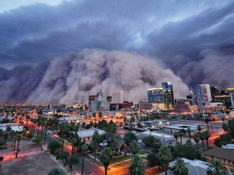 Dust storm in Phoenix, Arizona, USA Photo Voyage, Seni Arab, Matka Natura, Wild Weather, Dust Storm, Downtown Phoenix, Kunst Inspiration, Powerful Images, Natural Phenomena