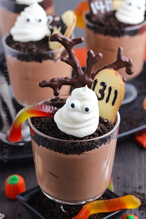 Halloween Archives - Taste of the Frontier Graveyard Dessert, Ghosts In The Graveyard, Ghost In The Graveyard, Graveyard Pudding, Homemade Vanilla Cupcakes, Chocolate Covered Graham Crackers, Milano Cookies, Home Decor Photography, Vanilla Cupcake Recipe