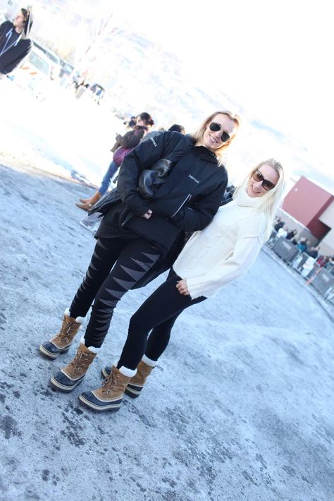 Park City chic in SOREL boots Sorel Winter Carnival Boots Outfit, Sorel Joan Of Arctic Boots Outfit, Sundance Outfits, Joan Of Arctic Boots Outfit, Sorel Caribou Boots Outfit, Sorel Boots Outfit Winter, Snow Boots Women Outfits, Sorel Boots Outfit, Snow Boots Outfit