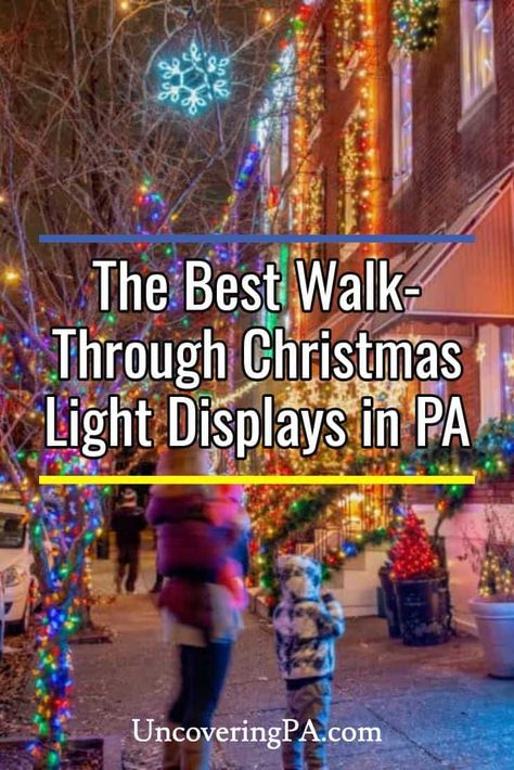 There are a lot of fantastic walk-through Christmas light displays in Pennsylvania. Here are some of my favorites throughout PA. New Hope Pa Christmas, Christmas Trips, Presque Isle State Park, Christmas Towns, Holiday Lights Display, Christmas Getaways, Christmas Displays, Pennsylvania Travel, Presque Isle