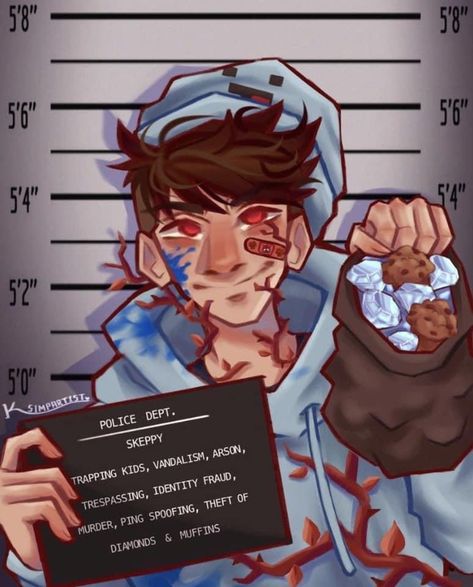 Mcyt Fanart, Mc Wallpaper, Mug Shot, Minecraft Wallpaper, Dream Friends, Police Dept, Dream Anime, Dream Artwork, Minecraft Art