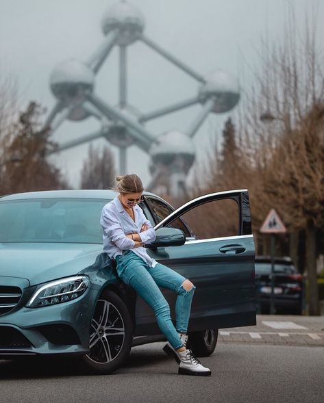 Timeea on Instagram: “and that’s how a car photo shooting turned into a car photoshoot + 🙋🏼‍♀️ 😄” How To Take Pictures With Your Car, Photo By Car, Women And Cars Photography, Pose With New Car, Car And Driver Photography, Pose With Car Photography, Leaning Out Car Window Pose, Woman With Car Photography, Car Photo Shoot Poses