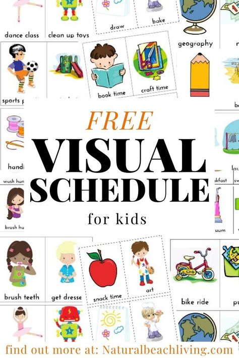 Preschool Schedule Cards, Visual Schedule Printable, Visual Schedule For Kids, Visual Schedule Preschool, Picture Schedule, Daily Schedule Printable, Daily Schedule Kids, Daily Routine Chart, Routine Cards