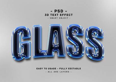 Blue glass 3d editable text effect | Premium Psd #Freepik #psd #3d-text #3d-logo-mockup #3d-glass #3d-text-style 3d Text Design, Glass Logo, 3d Font, 3d Text Effect, 3d Text, Logo Mockup, Modern Logo Design, Professional Logo Design, Text Effect