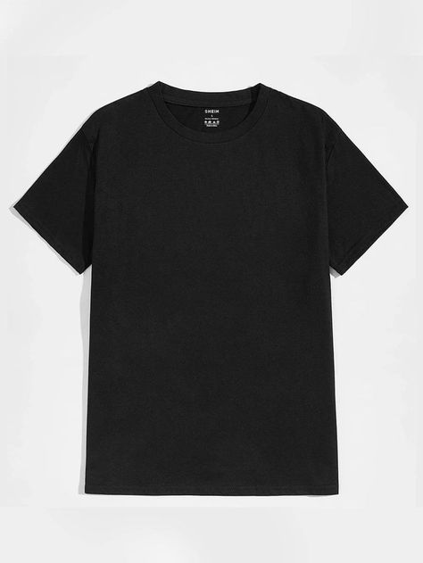 Black Plain Tshirt, Mockup Tshirt Black, Shein T Shirts, Shein Tshirt, Ali Cobrin, Camera Silhouette, Plain Black Tee, Plain Black T Shirt, Black Tees