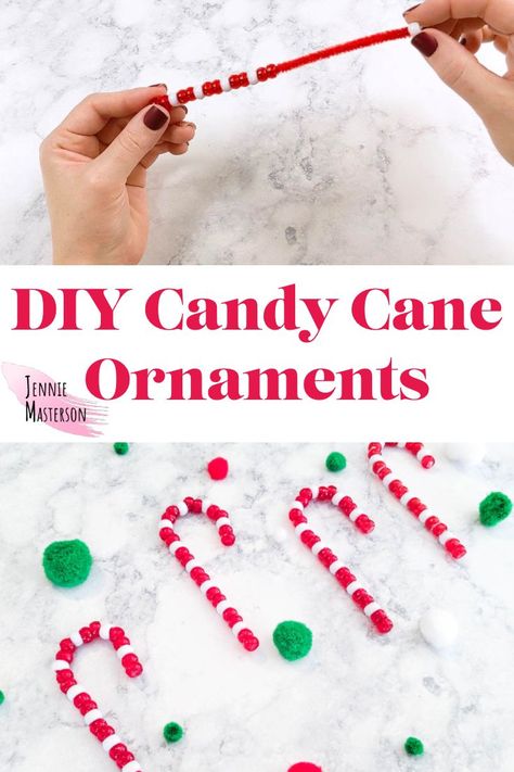 Easy Diy Candy, Diy Candy Cane, Candy Cane Ornaments, Ornaments Diy Kids, Crafts For Christmas, Candy Cane Crafts, Easy Candy, Candy Cane Decorations, Candy Cane Christmas Tree