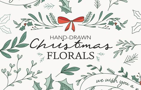 Christmas Florals Clip Art by WinshipAndRose on @creativemarket Hand Drawn Christmas Wreath, Christmas Floral Doodle, Christmas Florals, Wreath Clip Art, Heart Clip Art, Christmas Mix, Floral Christmas, Floral Doodle, Christmas Doodles