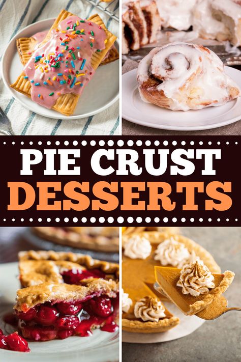 From turnovers to pumpkin pies to Pop-Tarts, there are pie crust desserts for everyone! Use up your extra pie crust with one of these scrumptious, easy treats. Easy Dessert With Pie Crust, Pie Crust Turnovers, Desserts Made With Pie Crust, Refrigerated Pie Crust Ideas, Recipes Using Refrigerated Pie Crust, Pie Crust Uses Pre Made, Pre Made Pie Crust Recipes, What To Make With Pie Crust Ideas, Desserts Using Pie Crust