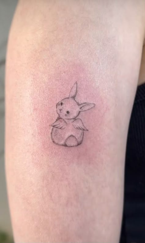 conejo tattoo new jeans bunnie tokkie rabbit New Jeans Bunny Tattoo, Dutch Bunny Tattoo, Bunny Angel Tattoo, Bunny With Angel Wings Tattoo, Angel Bunny Tattoo, Stuffed Bunny Tattoo, Hase Tattoos, Soft Tattoo, Bunny Tattoo