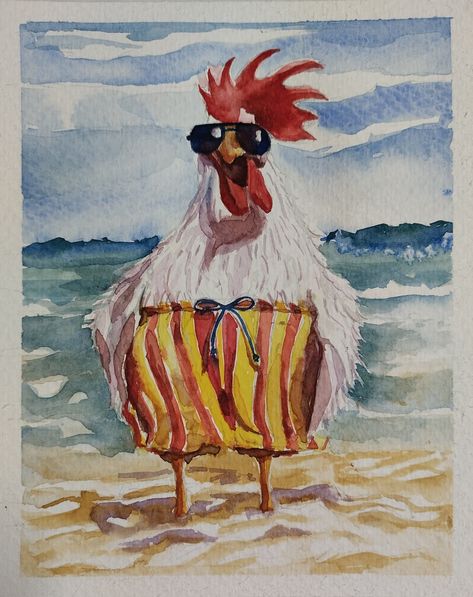 Water Colour Characters, Silly Watercolor Paintings, Water Colour Animals Easy, Funny Watercolor Paintings, Watercolour Characters, Watercolor Animals Easy, Water Colour Painting Ideas Inspiration, Water Colour Painting Watercolour, Water Colour Sketch