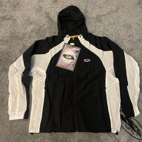 Black and White Corteiz Windbreaker - Corteiz... - Depop Corteiz Tracksuit, Windbreaker Tracksuit, Windbreaker Outfit, Phone Wallpaper, Winter Jackets, Street Wear, Black White, Packaging, Brand New