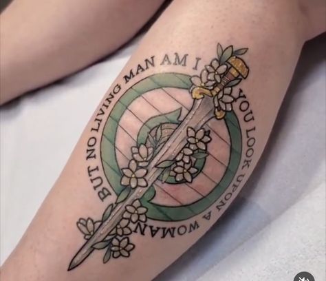 Eowyn Tattoo Lotr, American Traditional Lotr Tattoo, I Am No Man Tattoo Eowyn, I Am No Man Tattoo, Magic The Gathering Tattoo, Eowyn Tattoo, Lotr Tattoo Ideas, Lotr Sleeve, Nerdy Diy