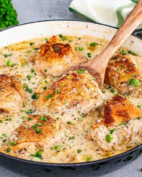 Whip up this heavenly French Chicken Casserole tonight! A simple, yet elegant dish that's perfect for any family dinner. #ComfortFood #ChickenCasserole French Chicken Casserole, Heavenly Chicken, Aussie Recipes, Cheesy Chicken Recipes, French Chicken, Chicken Casseroles, Savory Meals, French Recipes, Chicken Pot Pie Recipes