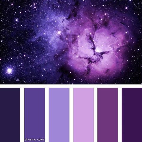 Purple Galaxy Purple Cosmos, Purple Color Schemes, Galaxy Colors, Purple Color Palettes, The Color Purple, Pink Color Schemes, Color Schemes Colour Palettes, Kunst Inspiration, Galaxy Painting