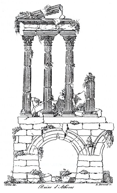 Greek Ruins Drawing, Roman Ruins Drawing, Ruins Drawing Sketch, Ancient Ruins Drawing, Roman Art Drawing, Greek Architecture Drawing, Ruins Sketch, Ruins Drawing, Roman Drawings