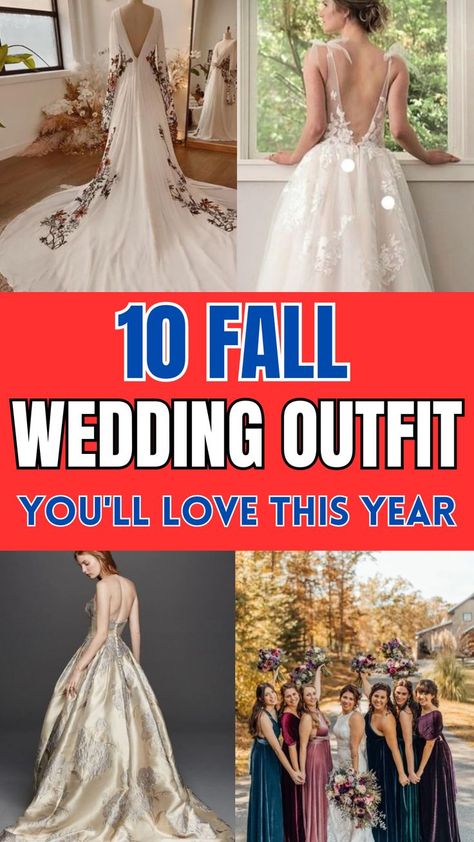 Attending a fall wedding is a delightful experience, allowing you to dress in rich, warm hues and cozy yet chic layers. As the leaves change color and the air gets crisp, it’s the perfect time to experiment with fashion. Here are ten gorgeous fall wedding outfit ideas that will ensure you look stunning and feel comfortable. Fall Wedding Guest Outfit, Wedding Outfit Ideas, Guest Ideas, Wedding Guest Outfit Ideas, Fall Wedding Outfits, Wedding Guest Outfit Fall, Elegant Bridal Gown, Fall Wedding Guest, Cozy Dress