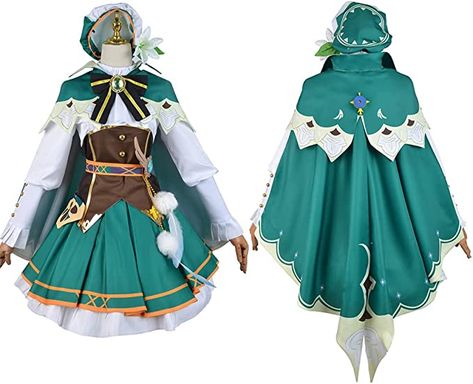 Amazon.com: GenshinImpact Venti Cosplay Outfits Women Venti Dress Cloak Cape Suit Hat Full Set Halloween Costume : Clothing, Shoes & Jewelry Venti Outfit, Venti Clothes, Venti Archon Outfit, Genshin Dress, Cosplay Dress Anime, Cape Suit, Venti Cosplay, Cosplay Dresses, Genshin Cosplays