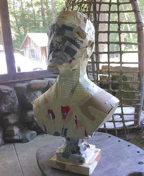 my big creative year : paper mache – ann wood handmade Paper Mache Bust, Paper Mache Sculpture Ideas, Armature Sculpture, Paper Mache Projects, Mache Art, Paper Mache Animals, Paper Art Sculpture, Paper Mache Clay, Ann Wood