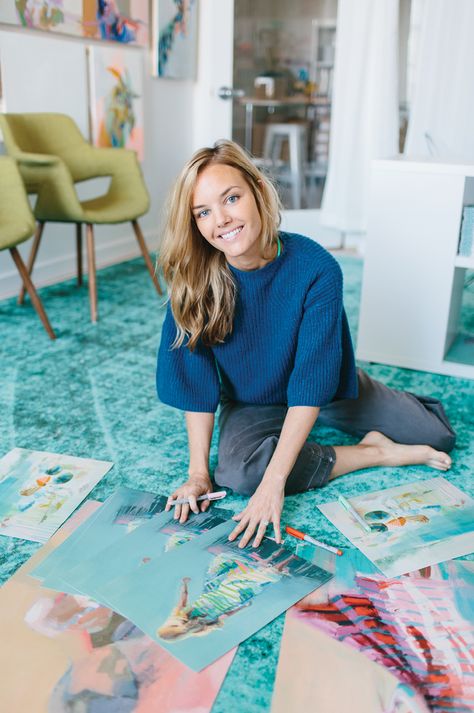 Style Q&A: Teil Duncan The Holy City painter known for her vibrant beach scenes, figure studies, and flower-crowned girls reveals her personal favorite artist—and more Teil Duncan, Painted Clutches, Figure Studies, Marysia Swim, Art Studio At Home, Figure Study, Beach Scenes, Flower Crown, Art Studio