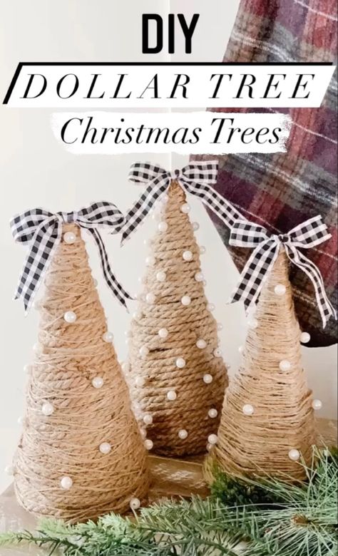 Christmas Ornaments Tree Diy, Dollar Tree Xmas Decor Diy, Winter Dollar Store Crafts, Dollar Tree Farmhouse Christmas Diy, Christmas Tree Decor Diy Ideas, Easy Dollar Tree Crafts Christmas, Diy Decorative Christmas Trees, Come Christmas Trees Diy, Christmas Decor With Cricut