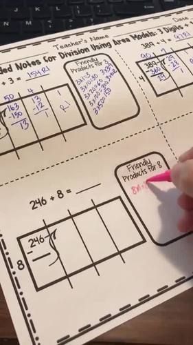Division 4th Grade: Area Models and Partial Quotients: Templates 4.NBT.B.6 Area Model Division Anchor Chart, Partial Quotient Division, Area Model Division, Partial Quotient, Division Anchor Chart, Partial Quotients, Holiday Math Worksheets, Partial Products, Interactive Notebooks Social Studies
