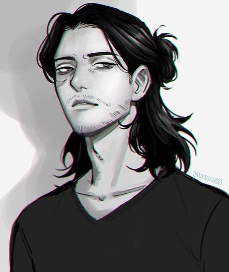 Long Hair Drawing, Anime Long Hair, Shota Aizawa, My Hero Academia Eraserhead, Pelo Anime, Men's Long Hairstyles, Hair Sketch, Boys Long Hairstyles, Guy Drawing