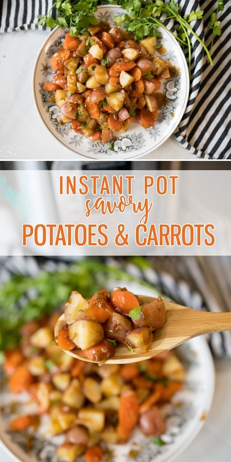 Carrots Potatoes Instant Pot, Instant Pot Potatoes And Carrots Only, Daniel Fast Instant Pot Recipes, Instant Pot Carrots And Potatoes, Potatoes And Carrots In Instant Pot, Carrots Instapot, Onion Soup Mix Potatoes, Savory Potatoes, Chicken Potatoes Carrots