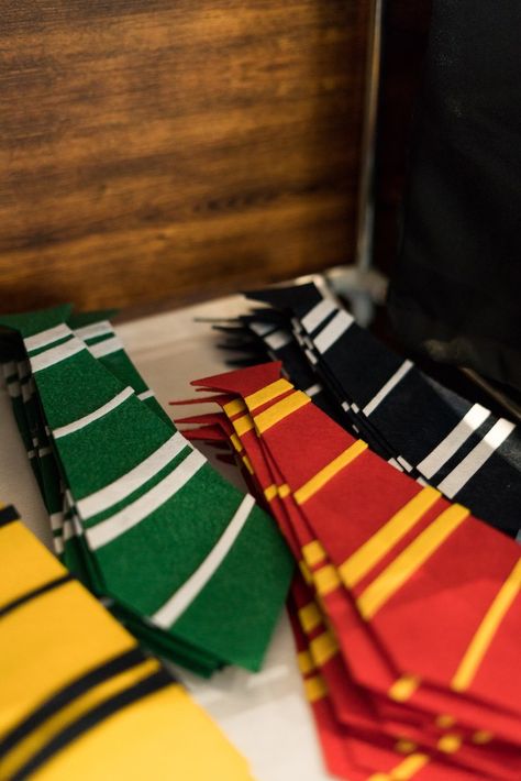 Hogwarts House Ties from a Harry Potter Birthday Party on Kara's Party Ideas | KarasPartyIdeas.com (31) Harry Potty Birthday Party Ideas, Happy Potter Birthday Party, Harry Potter Centerpiece Ideas Birthday, Harry Potter Birthday Party Ideas Kids, Harry Potter Theme Birthday Party, Harry Potter Motto Party, Harry Potter Birthday Decorations, Harry Potter Themed Birthday, Harry Potter Weihnachten