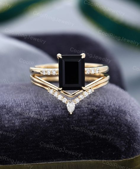 Black Onyx Engagement Ring, Onyx Engagement Ring, Plus Size Rings, Black Engagement Ring, Black Wedding Rings, Engagement Ring Shapes, Pear Engagement Ring, Black Diamond Ring, Dream Engagement Rings