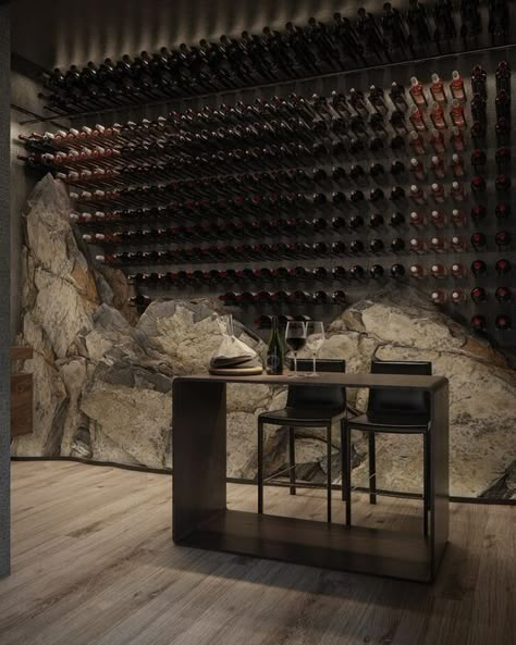 Stone Wine Cellar, Wine Store Design, Wine Room Design, Wine Cave, Home Wine Cellars, Wine Cellar Design, Cellar Design, Wine House, Wine Wall