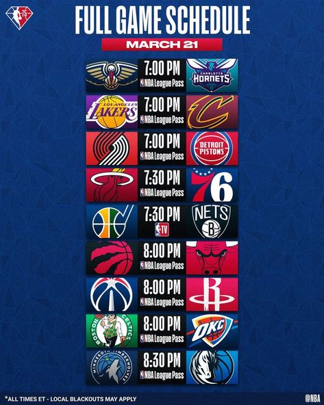 Nine games on our Monday schedule! • JAZZ visit NETS on NBA TV • 1 & 3 in Philly for HEAT/SIXERS • LeBron & LAKERS visit CAVS • TIMBERWOLVES seek 5th straight W, visit MAVS The post #NBA: Nine games on our Monday schedule! • JAZZ visit NETS on NBA TV • 1 & 3 in Phill… appeared first on Raw Chili. Game Schedule Design, Monday Schedule, Nba Schedule, Nba Tv, Sports Graphics, Schedule Design, Time Design, Detroit Pistons, Chili