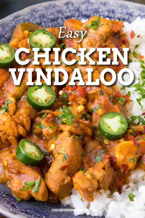 Vindaloo Chicken, Chicken Vindaloo Recipe, Vindaloo Sauce, Poulet Tikka Masala, Vindaloo Curry, Vindaloo Recipe, Chicken Vindaloo, Indian Chicken Recipes, One Pot Dinners