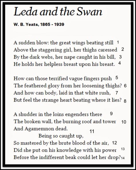 ►Greek Mythology: “Zeus and Leda”/ Poetry: “Leda and the Swan” by W. B. Yeats.- | ⚡️La Audacia de Aquiles⚡️ Greek Mythology Zeus, Yeats Poems, Wb Yeats, Myth Stories, Leda And The Swan, W B Yeats, Angel Core, The Muses, Greek Tradition