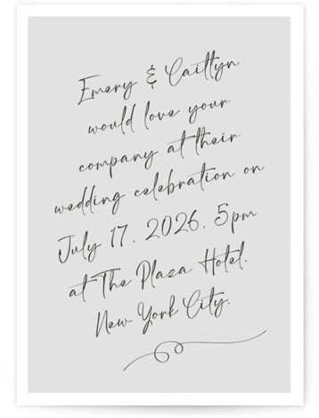 A modern wedding invite with a personal feel featuring a handwritten invite. Wedding Invitations Simple, Aspen Wedding, Secret House, Formal Wedding Invitations, Celebrity Wedding, Simple Invitation, Save The Date Magnets, Save The Date Postcards, Rehearsal Dinner Invitations