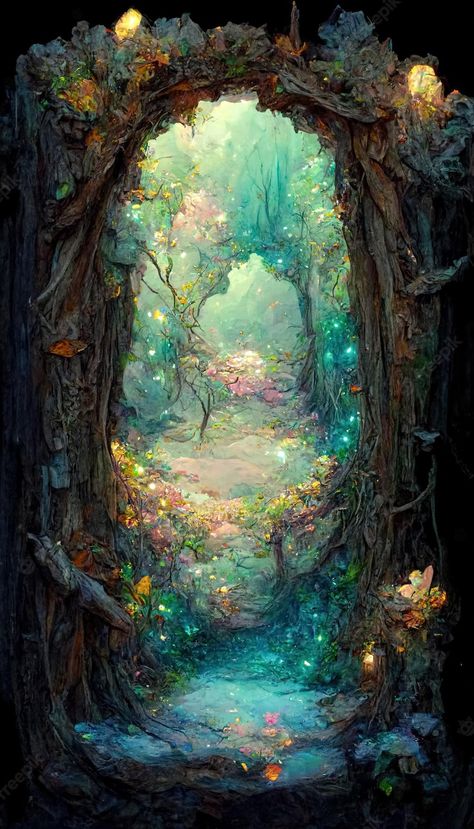 Magic Portal, Portal Art, Parallel World, Fairy Tale Forest, Fairy Wallpaper, Fantasy Magic, Mystical Forest, Fantasy Forest, Fairy Door