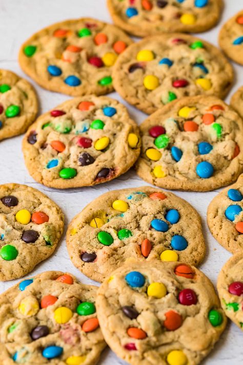 Best M&M Cookies Recipe - The Cookie Rookie® Great American Cookie Recipe, Mnm Cookies Recipe, Best M&m Cookie Recipe, American Cookies Recipe, Great American Cookie Company, Yum Snacks, Mnm Cookies, Cookie Rookie, M M Cookies