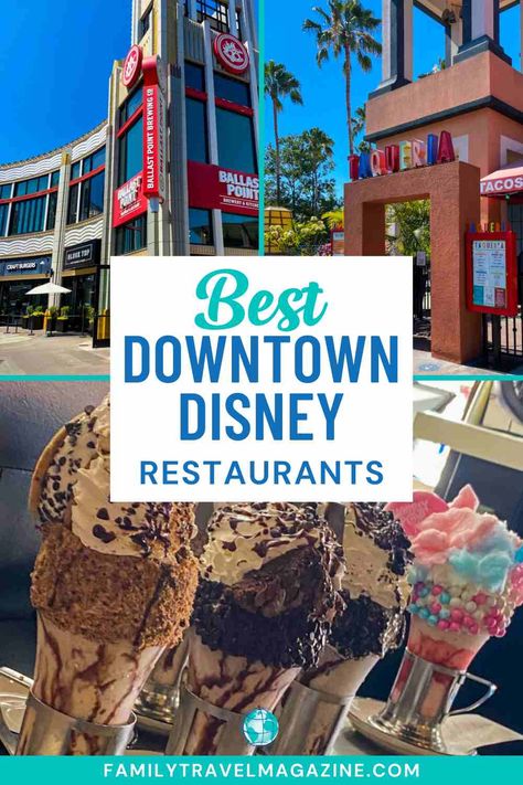 The best restaurants in Downtown Disney district, an entertainment, shopping, and dining district at Disneyland California. Disneyland Downtown Disney, Downtown Disney Restaurants, Downtown Disney California, Disneyland Itinerary, Disneyland 2024, Disneyland Dining, Disneyland 2023, Disney Springs Restaurants, Disneyland Trip Planning