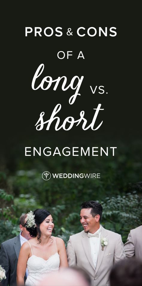 Pros and Cons of a Long vs. Short Engagement - The average length of an engagement is 13 months, but some couples have a wedding much quicker and some wait much longer. Read about the pros + cons of a long and short engagement on @weddingwire! {Happy Finch Photography} Wedding Planning Short Engagement, Short Engagement Timeline, Long Engagement Timeline, 2 Year Engagement Timeline, Engagement Timeline, Finch Photography, Engagement Advice, Wedding Planning Boards, Wedding Planning Organizer