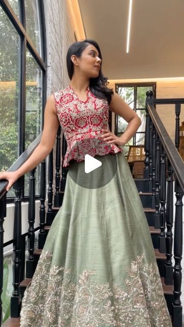 1,984 likes, 29 comments - mrunalinirao on June 19, 2022: "Our jewel red peplum, featuring contemporary hand-drawn roses embroidered in traditional 𝐳𝐚�𝐫𝐝𝐨𝐬𝐢 technique, reflects the true spirit of MR. Paired here with our impeccably crafted 𝐑𝐨𝐬𝐞𝐭𝐭𝐞 𝐥𝐞𝐡𝐞𝐧𝐠𝐚 in Blush & Olive Green.". Peplum Lehenga, Mrunalini Rao, Drawn Roses, Lehnga Dress, Green Lehenga, Roses Drawing, June 19, Lehenga, Olive Green