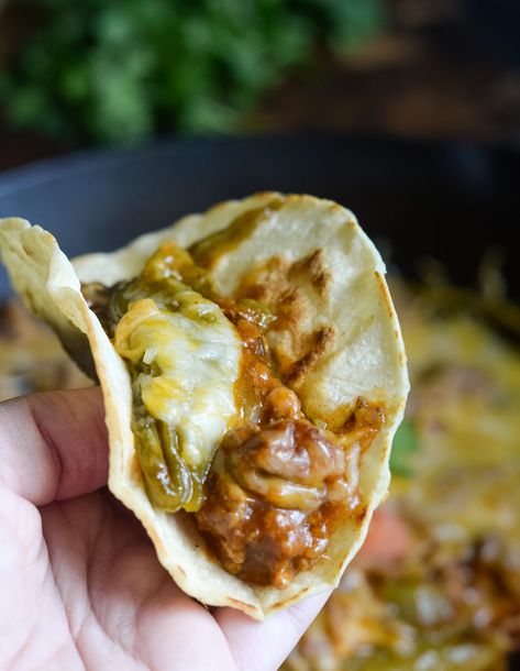 Hatch Chile Tacos with Roasted Hatch Chiles Green Chile Beef, Hatch Green Chili Recipe, Hatch Chilies, Chili Tacos, Hatch Chili Recipes, Hatch Chile Recipes, Hatch Green Chili, Hatch Chiles, Green Chile Recipes