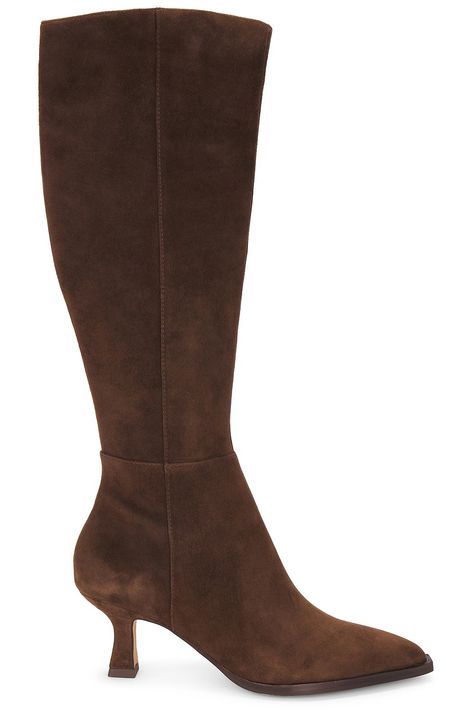 Dolce Vita Auggie Boot in Dark Brown | REVOLVE Boots Trend 2024, Suede Boots Outfit, Womens Fall Boots, Night Fits, Pointy Boots, Fall Shoe, True Spring, Brown Knee High Boots, Brown Suede Boots