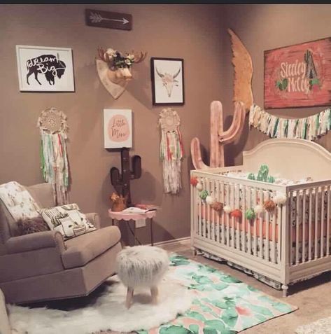 Cactus nursery Girl Nursery Themes, Cowgirl Nursery, Girl Nursery Room, Baby Room Design, Nursery Baby Room, Baby Girl Nursery, Baby Must Haves, Baby Bedroom