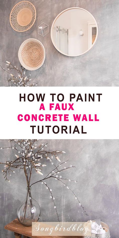 Fake Concrete Wall, Concrete Wall Finish, Concrete Wall Paint, Concrete Walls Diy, Faux Finishes For Walls, Painting Concrete Walls, Faux Concrete Wall, Countertops Black, Concrete Countertops Kitchen Diy