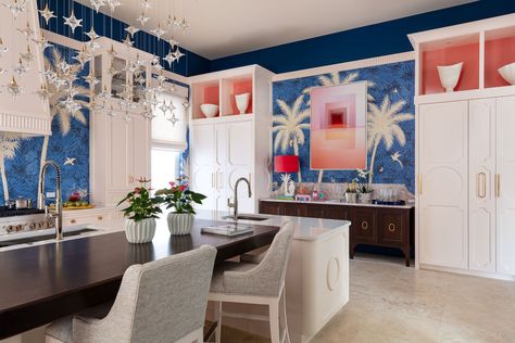 Take A Look: 2024 Kips Bay Palm Beach Showhouse — Fenimore Lane Gracie Wallpaper, Dove Design, Home Bar Design, Inspirational Decor, Show House, Beach Kitchens, Colorful Interior Design, Custom Kitchens, Bespoke Interiors