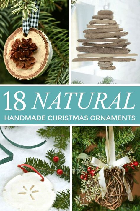 It's not too early to start making your own natural Christmas tree ornaments.  May these fabulous ideas inspire you to get your craft on. Christmas Tree Ornaments To Make, Handmade Christmas Gifts Diy, Natural Christmas Ornaments, Natural Christmas Tree, Ornaments To Make, Natural Christmas Decor, Outdoor Christmas Tree, How To Make Christmas Tree, Beautiful Ornaments