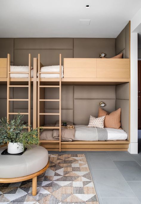 Brooke Wagner Design_Interior Design_Corona del Mar, California | Work (Title) Bunk Bed Office, Max Strus, Millwork Ideas, Beige Bedroom Decor, Bunk Bed Rooms, Bunk Beds Built In, Rustic Office, Wooden Bunk Beds, Built In Bunks