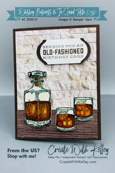 Stampin Up Whiskey Business, Drinking Cards, Wine Cards, Diy Gifts For Christmas, Whiskey Business, Stampin Up 2020 2021, Man Cards, Bee Designs, Guy Cards